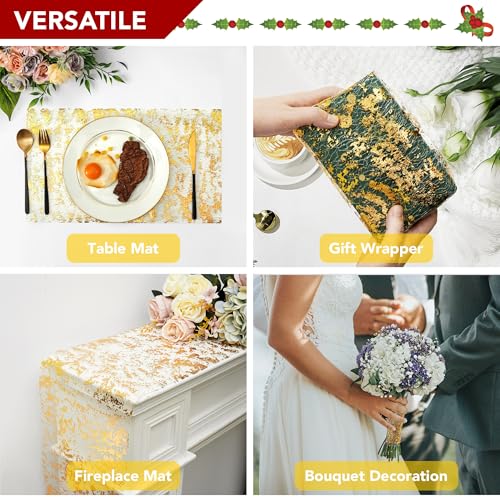 Gold Sequin Table Runner 1PC 100FT Christmas Holiday Wedding Party Decor