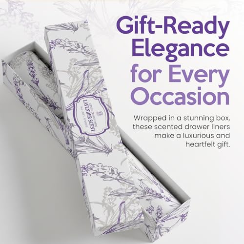 Large Lavender & Jasmine Drawer Liners - Scented Shelf & Dresser Protectors Bundle
