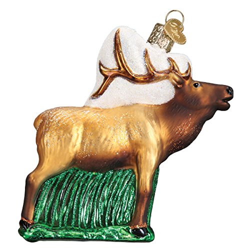 Handcrafted Glass Elk Christmas Ornament, Woodland Holiday Decoration