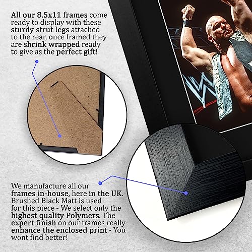 Framed Wrestling Legend Printed Autograph Photo Display - US Letter Size
