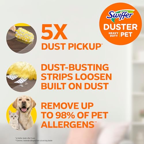 Heavy Duty Pet Duster Refills - 360 Multisurface Dusting Cloths (11 Pack)