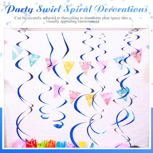 36 Pcs Blue Hanging Swirl Party Decorations - Blue Theme 55cm & 70cm, 2 Styles