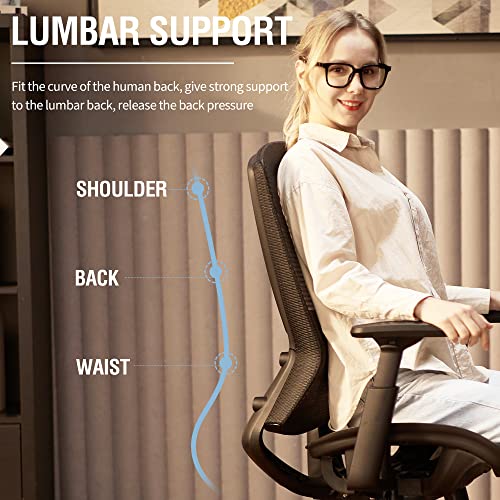 Ergonomic Mesh Office Chair with Adjustable Lumbar Support and 3D Armrests