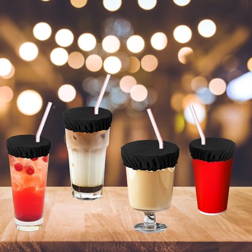 25pcs Elastic Drink Cover Scrunchies - Reusable Cup Protector for Parties