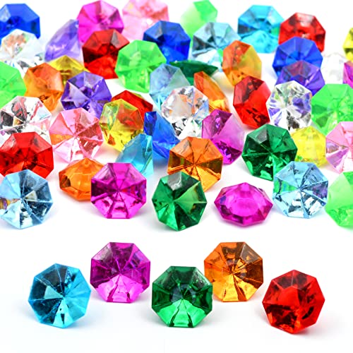60-Piece Multicolor Acrylic Diamond Gems for Party Favors & Table Scatter