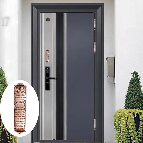3pcs Metal Mezuzah Case Set with Scroll, 5.3-inch Decorative Door Blessing