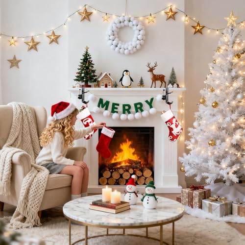Adjustable Fireplace Stocking & Garland Hanger Hooks for Mantel - 2 Pack
