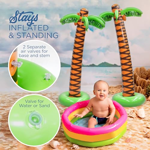 6 Ft Giant Inflatable Palm Trees (2-Pack) - Tropical Luau Party Decor