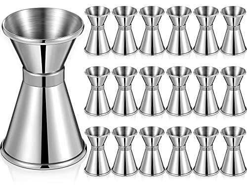 Amyhill 18 Pcs Double 1/2 & 1 oz Stainless Steel Cocktail Jiggers for Bartenders