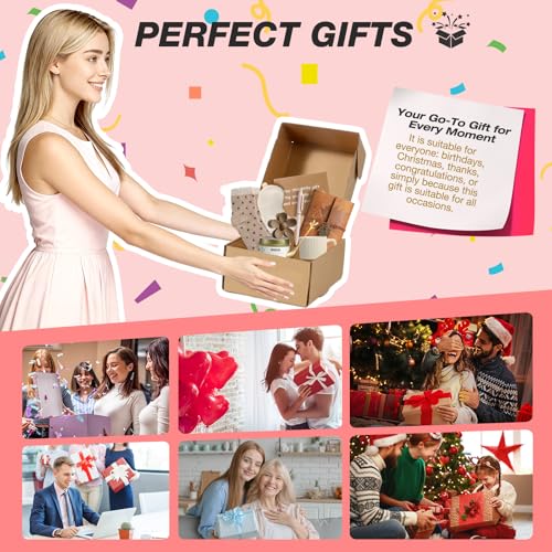 Eirunyx Gift Basket for Women Brown01 - Self Care & Birthday Gifts, Deluxe Set with Mug, Candle, Notebook & More