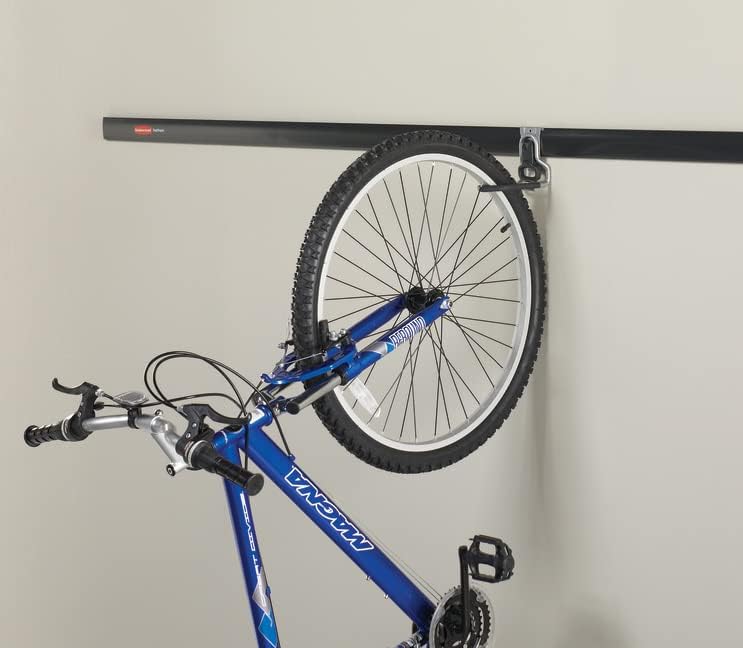 Rubbermaid FastTrack Vertical Bike Hook - Heavy-Duty Wall Mount Holds Up to 50 Pounds | Black