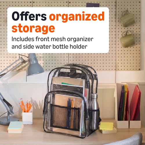Clear School Backpack - Heavy-Duty Water-Resistant PVC (17x7x13 in)