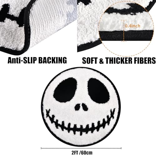 Halloween Nightmare Jack and Sally Bath Rug Non-Slip Microfiber Floor Mat 19x27 Inches