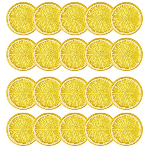 20pcs Artificial Lemon Slices - Decorative Plastic Fruit for Home & Events