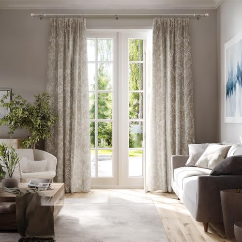 Adjustable Brushed Nickel Curtain Rod Set, 28-48 Inch Heavy Duty Metal