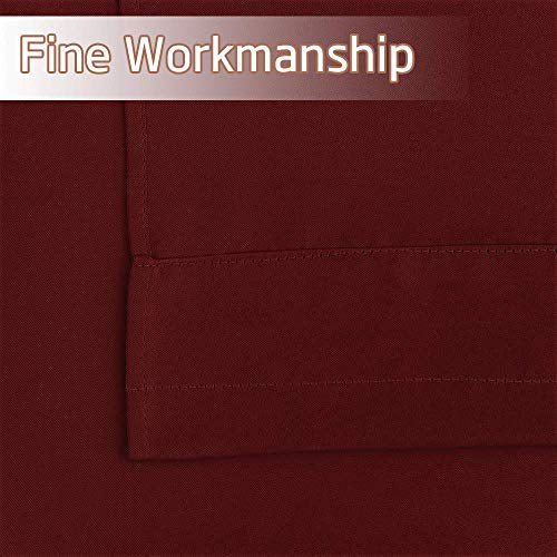 Burgundy Red Kitchen Short Curtains - 30 Inch Farmhouse Tier Drapes, 2 Panels