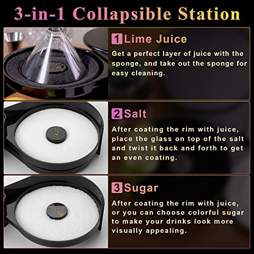 MONKKINO 3-Tier Cocktail Salt Rimmer Set | Bar Accessories for Drinks
