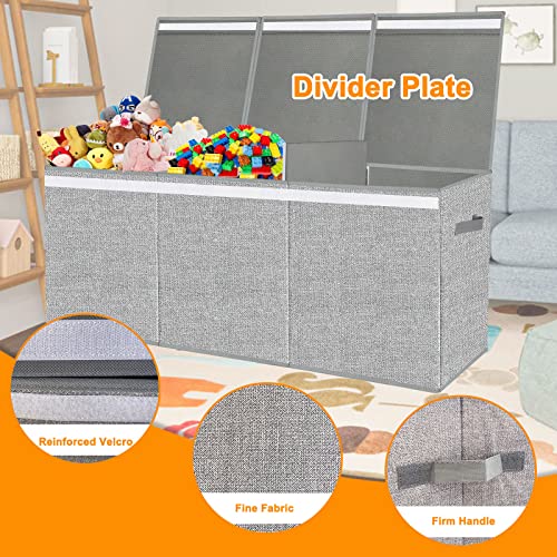 Extra Large Foldable Toy Storage Chest with Lid - 118L Toy Organizer Bin