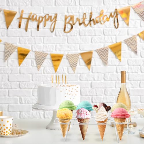 White 2 Pack Ice Cream Cone Holders Rack with 12 Slots for Cake Cones