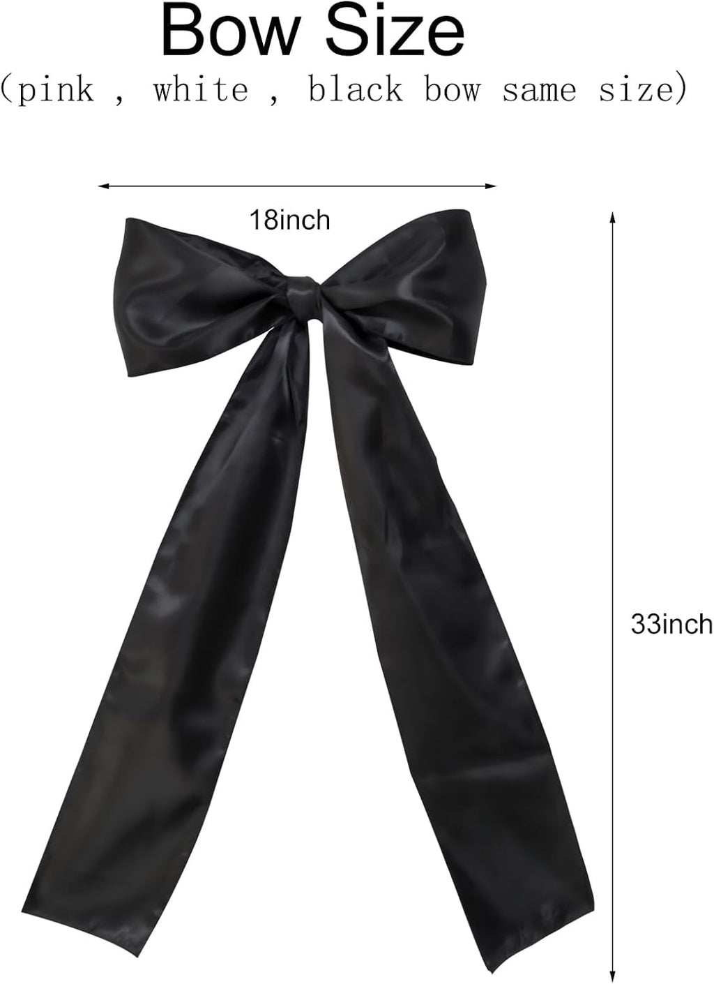 Skiennix Large Black Bow Birthday Decorations - Satin Ribbon Party Decor for Home & Events