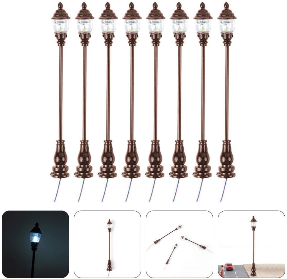 Skiennix 8-Piece Miniature Garden Light Set - Outdoor Dollhouse Decoration & Train Accessories