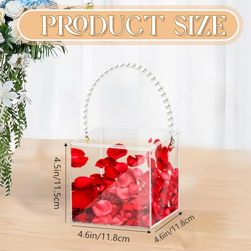 Clear Acrylic Flower Girl Basket for Weddings, 5.3-Inch DIY Petal Holder