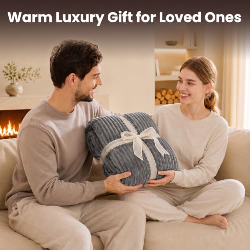 Electric Heated Blanket Throw - 50"x60", 10 Heat Levels, Auto-Off