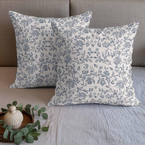 Birchloom Farmhouse Queen Bed Runner Set with 2 Floral Throw Pillow Covers