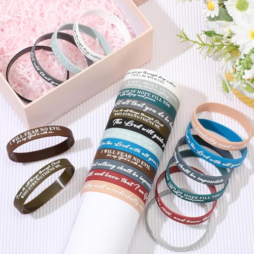 Christian Bible Verse Silicone Bracelet - Inspirational Scripture Wristband