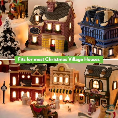 Hiboom 2-Pack Christmas Village Lights Cord with On/Off Switch & Spare Fuse