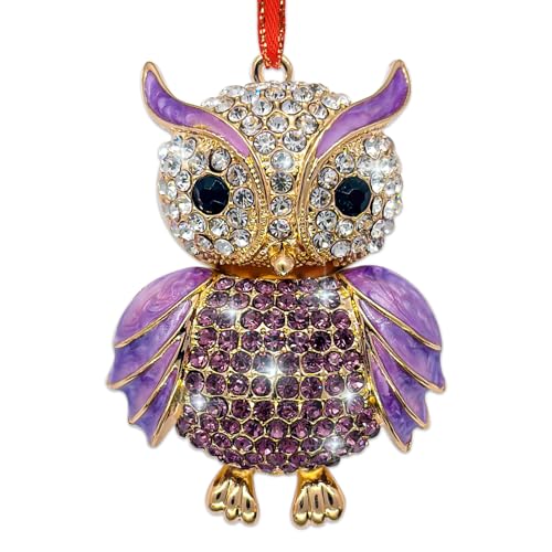 JUESMOS Purple Owl Ornament - Metal Christmas Keepsake for Owl Lovers
