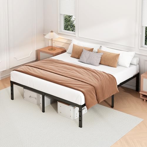 Hafenpo 14-Inch Queen Metal Platform Bed Frame with Storage