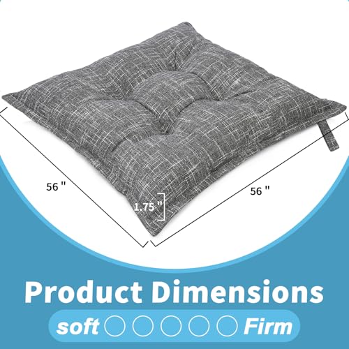 22-Inch Square Memory Foam Floor Pillow, Non-Slip Washable Seat Cushion