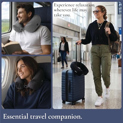 Flexible Memory Foam Travel Pillow - Adjustable Neck & Back Support