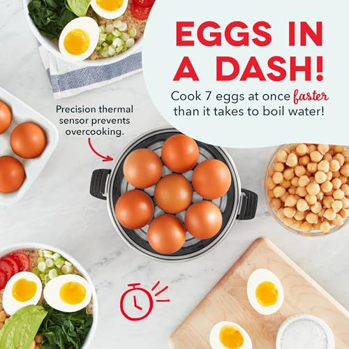 Electric Rapid Egg Cooker & Poacher - 7-Egg Capacity Boiler & Steamer
