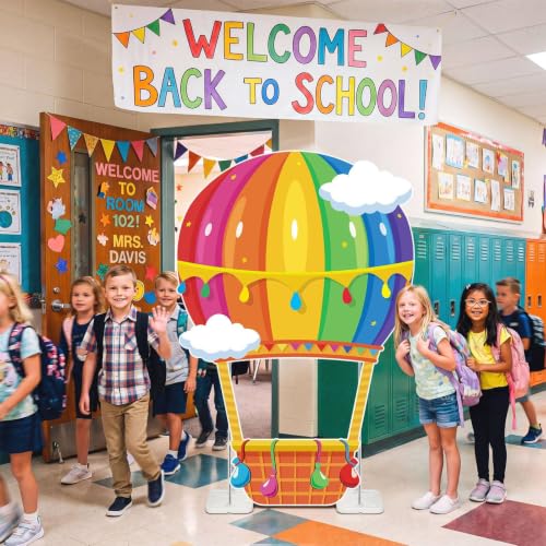 4.9ft Hot Air Balloon Cardboard Photo Prop Backdrop for Parties