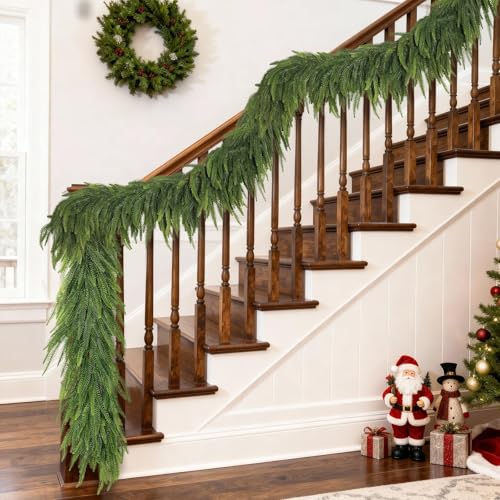 1Pcs 6ft Artificial Norfolk Pine Garland for Mantel - Fuller Realistic Home Decor