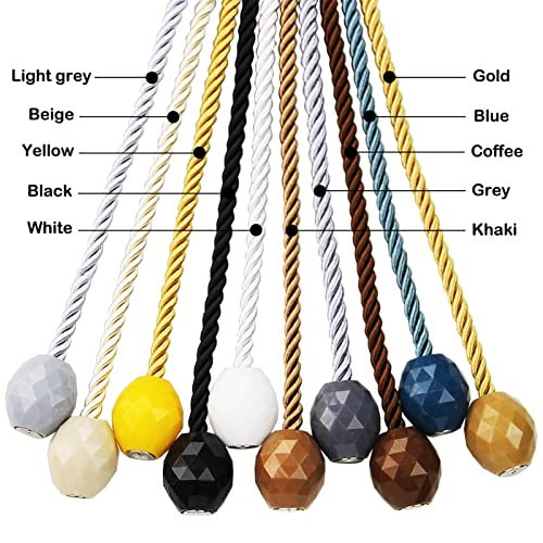 Magnetic Curtain Tiebacks - 4 Pack Decorative Braided Rope Holdbacks