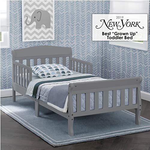 Canton Wooden Toddler Bed with Safety Guardrails - GREENGUARD Gold, Grey