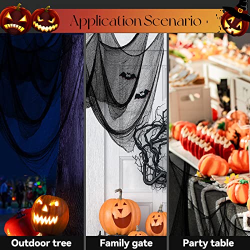Black Halloween Creepy Cloth 6-Pack (30x72") – Spooky Decor for Haunted House
