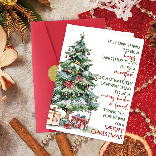 Abeletree AT-383 Christmas Card for Boss Thank You Holiday Greeting Card
