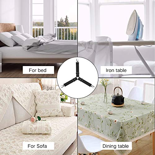 Adjustable Bed Sheet Straps - 4 Pack Mattress Corner Clips & Fasteners