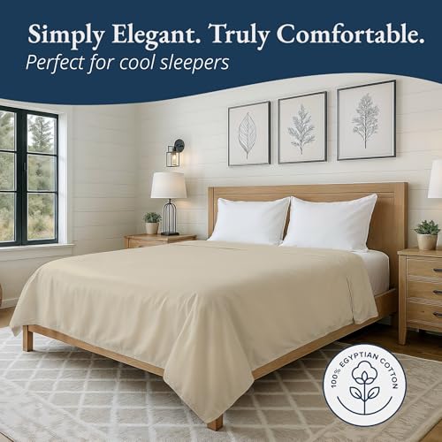 Queen Size Flat Sheet 100% Egyptian Cotton Sateen Weave Ultra Soft Breathable