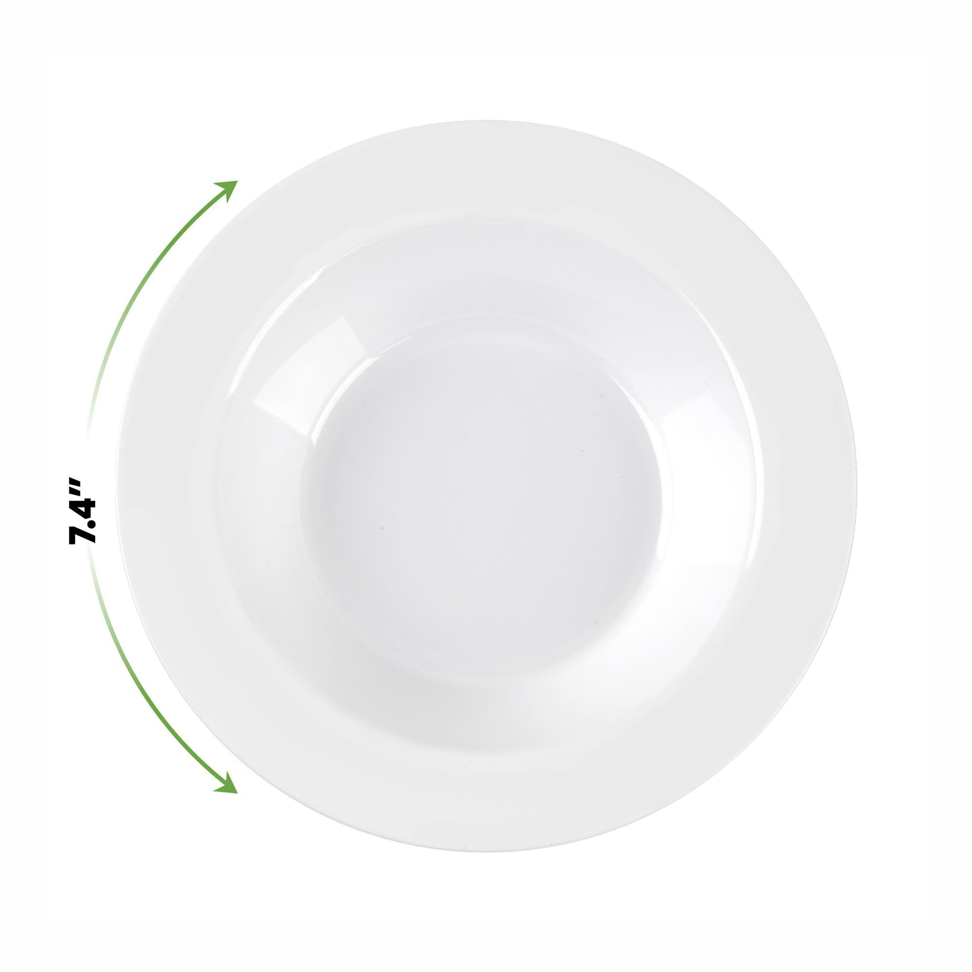 SETUP [12 oz. - 50 Piece White Plastic Bowls, Disposable Plastic Soup Bowls - Premium Heavy-Duty Dessert Bowls for Wedding, Party and All Occasions
