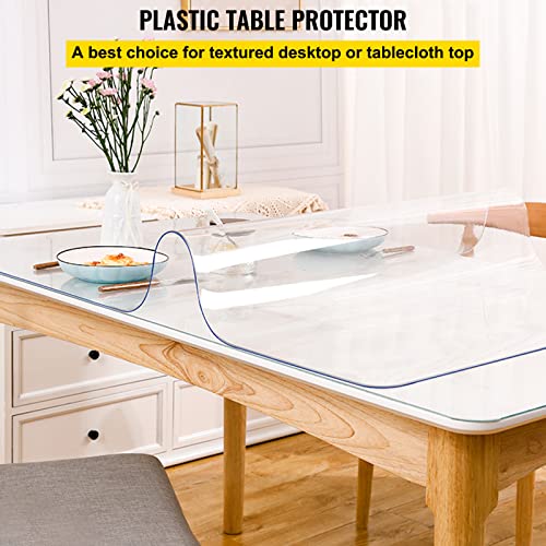 1.5mm Thick Clear PVC Table Protector, 40 x 72 Inch Waterproof Desk Mat