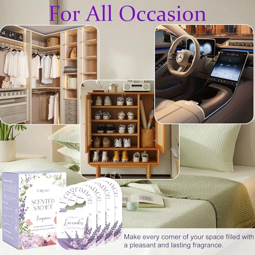 14 Pack Lavender Scented Sachets for Closets, Drawers, and Shoe Cabinets