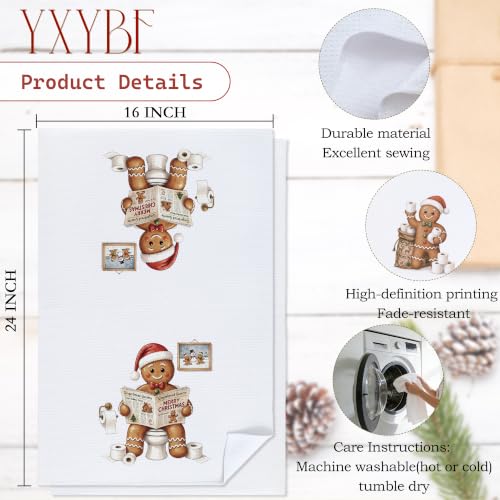 Gingerbread 02-set of 2 Funny 16x24in Hand Towels | YXYBF Decorative Waffle Textured