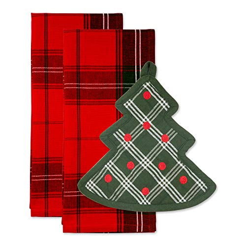 DII Christmas Kitchen Gift Set with Pot Holder & Dish Towels - O Christmas Tree