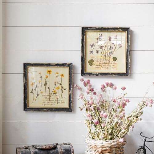 NIKKY HOME Vintage Botanical Wall Art Set of 4 - 10x10 Inch Floral Prints for Living Room Bedroom Bathroom