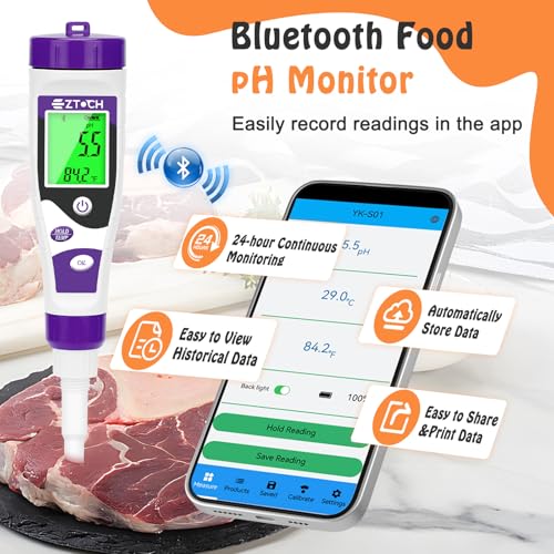 Digital Food pH Meter with Bluetooth for Sourdough Bread and Canning